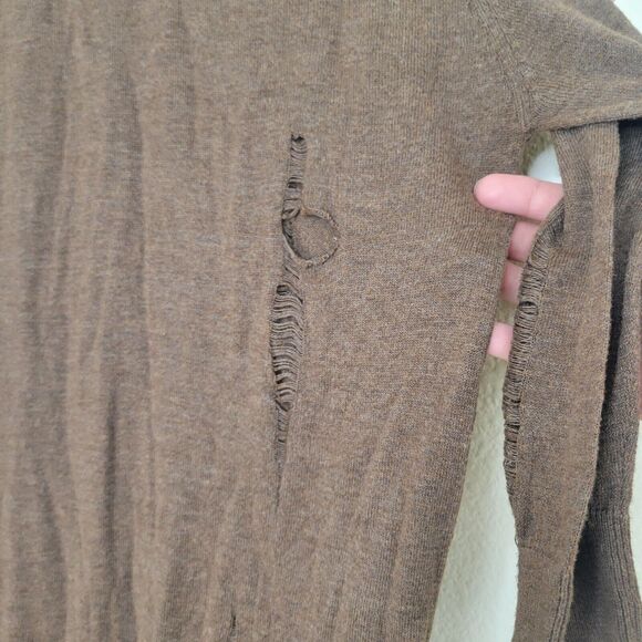 Stussy En Noir Knitwear Destroyed Sweater top Size Small Distressed Brown Grunge - Picture 8 of 16
